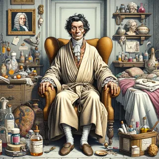 Portrait illustratif du personnage d'Argant dans la pièce de théâtre le malade imaginaire de Molière