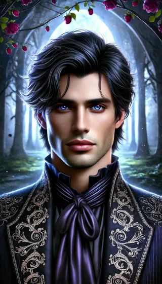 Portrait illustratif du personnage de Rhysand dans le roman Un palais d'épines et de roses - tome 1 de Sarah J. Maas